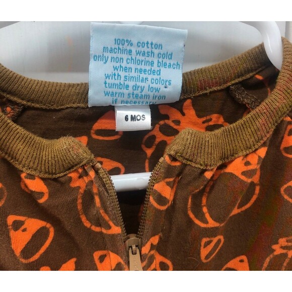 Brown 6M candy corn & pumpkin Romper - Picture 4 of 6